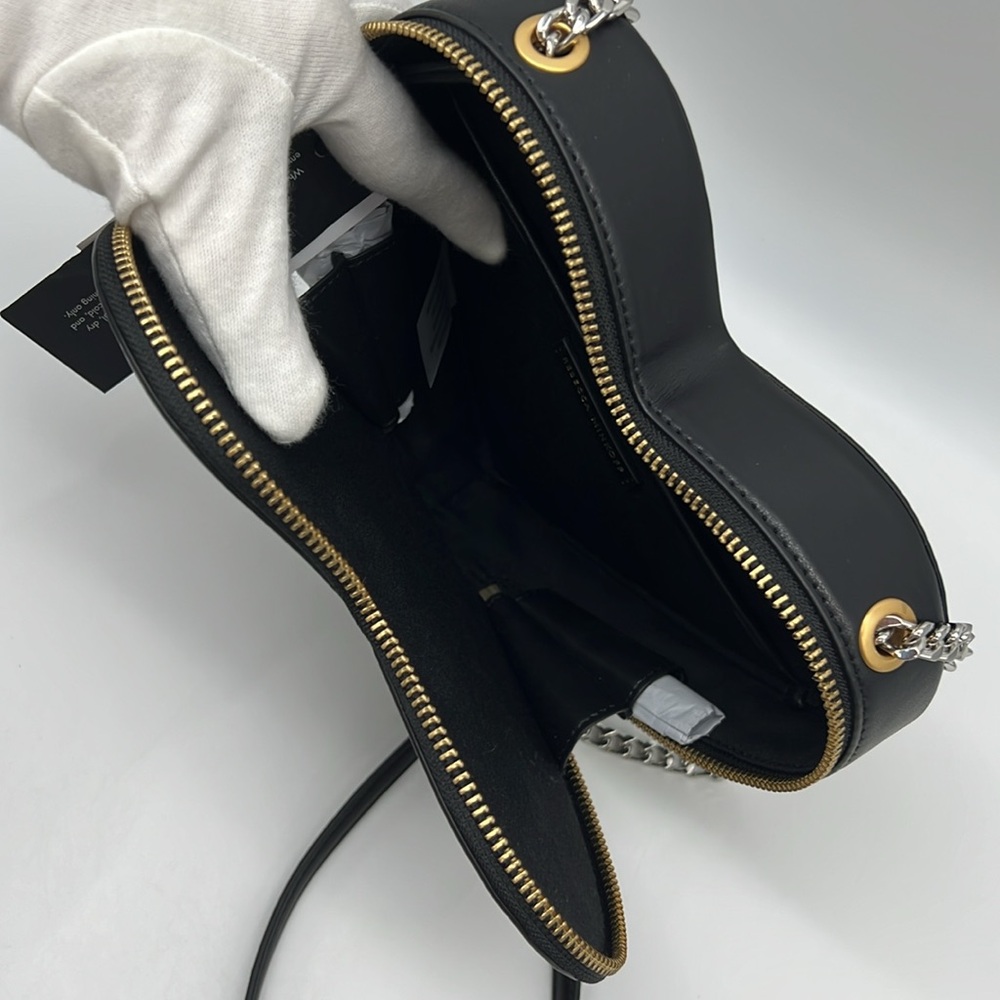 Rebecca Minkoff Heart Crossbody Bag Black Gold Silver - Picture 8 of 16